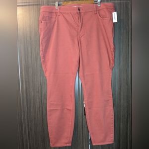 Old Navy Rockstar High Rise Coral Pink Jeans, 24W